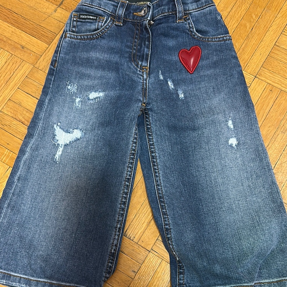 Dolce & Gabbana Distressed Blue and Red Jeans